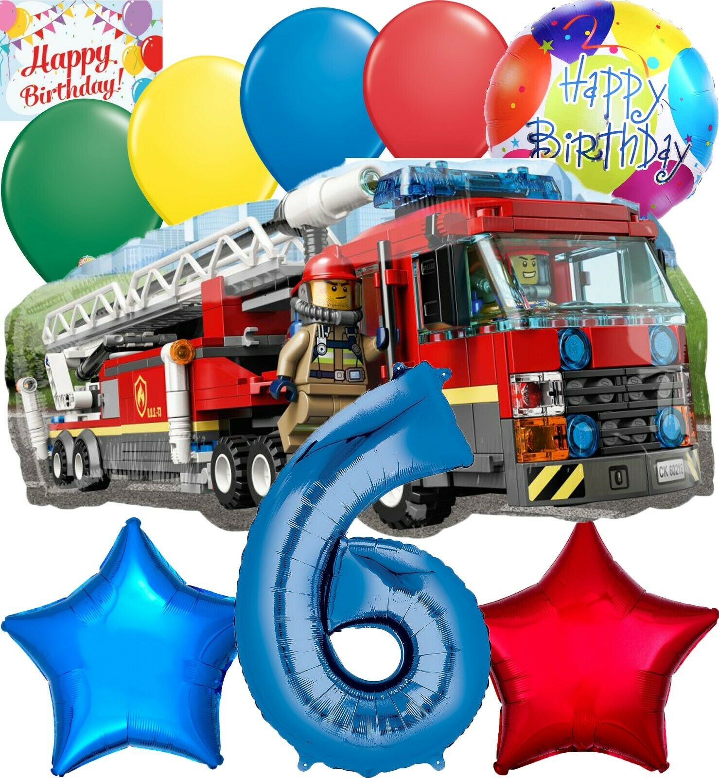 Lego City Party Supplies Balloon Decoration Birthday Bundle for 6th